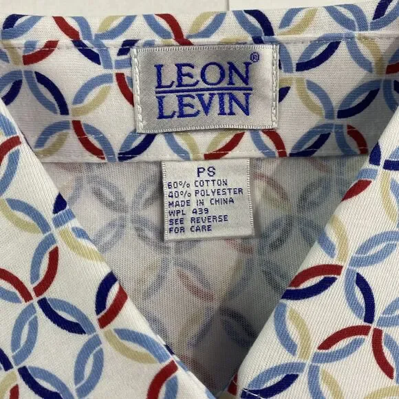 Leon Levin Women's Polo Shirt Short Sleeve Petite Small PS RedBlue Circle Golf - Picture 5 of 8